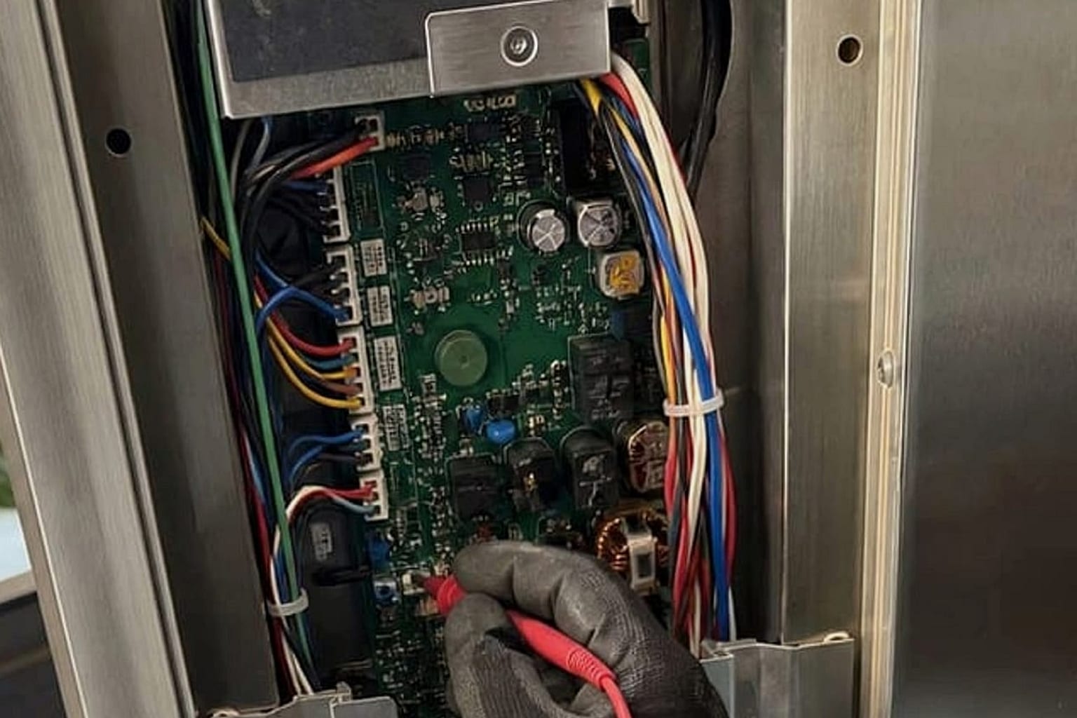 Sub-Zero undercounter refrigerator drawer open in a Fremont kitchen